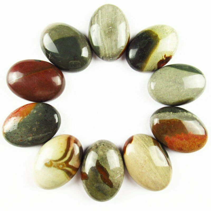 8pcs 40g Natural U.S.A Picasso Jasper 25x18x7mm Oval Cab Cabochon A-297JM