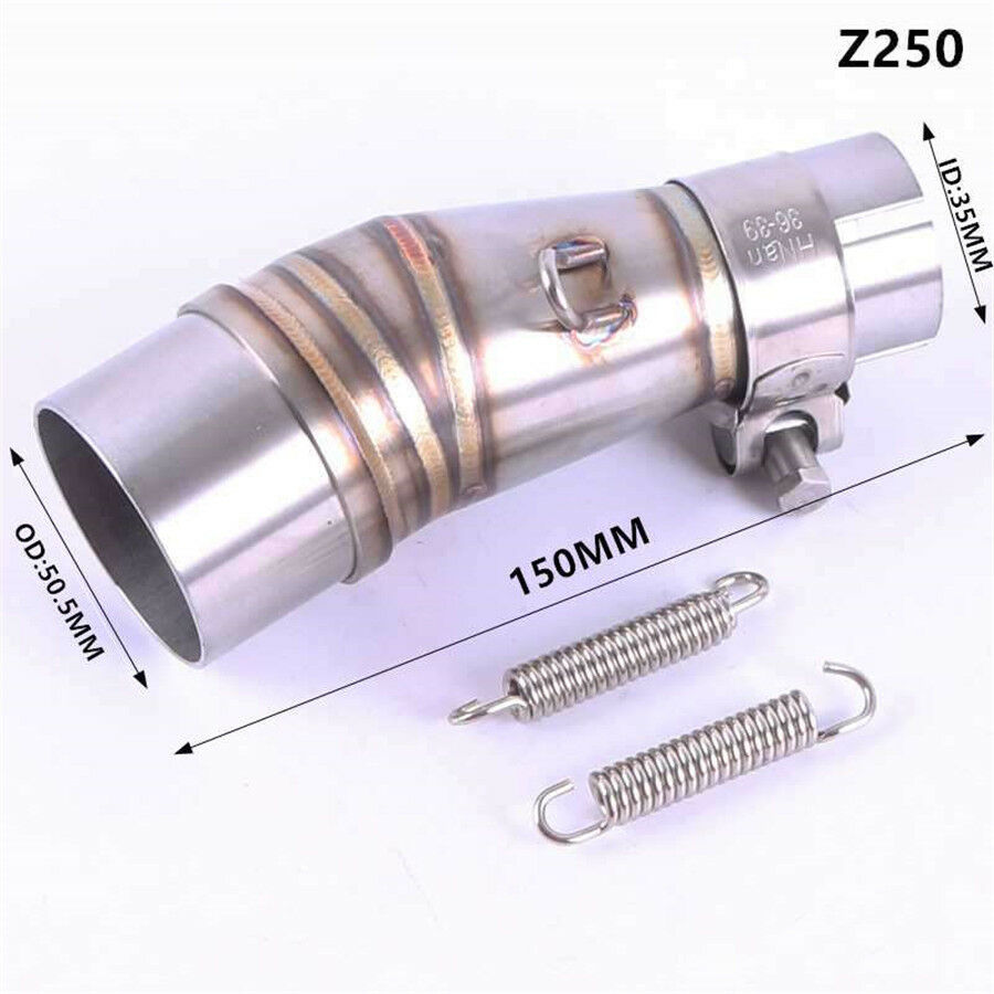 Motorcycle Exhaust Middle Pipe Link Stainless Steel Muffler Mid Section Adapter