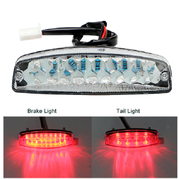12V Motorcycle Rear Fender LED Brake License Plate Tail Light Stop Running