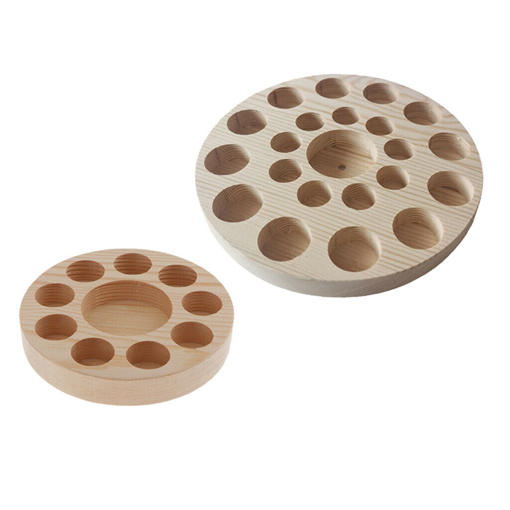 10/22Bottles Wood Storage Rack Essential Oil Holder Makeup Tray Shelf for