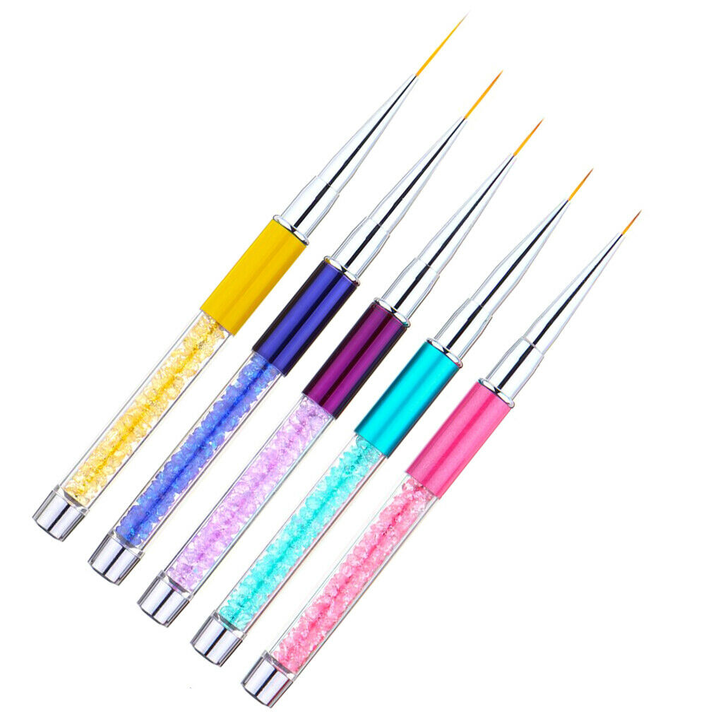 5 Sizes Nail Art Liner Brushes UV Gel Painting Detailing Striping Brush Pens