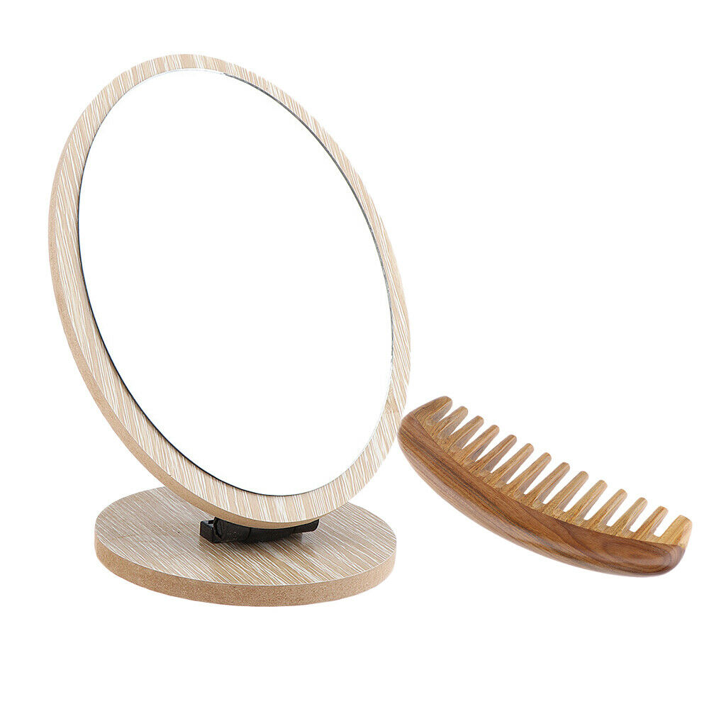 Wide Tooth Green Sandalwood Comb for Hair Smooth & Scalp Relax + Oval Portable