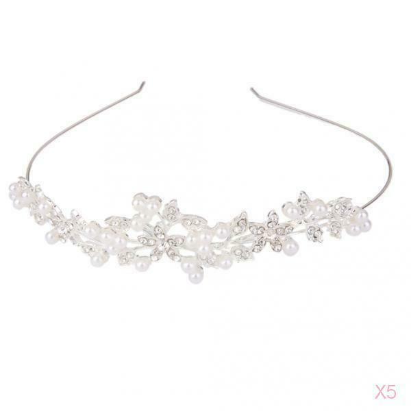 5 Pcs Wedding Hair Accessories Bride Crowns Flower Queen Tiaras Headpiece for