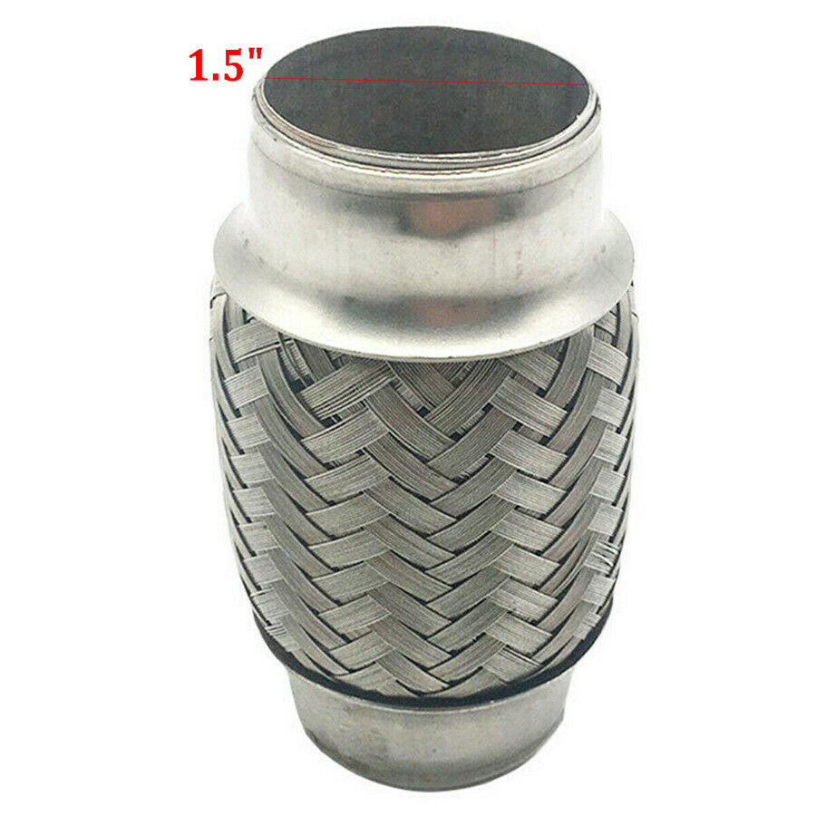 1.5" x 4"Exhaust Flex Pipe SS304 Stainless Steel Double Braid Flexible Universal