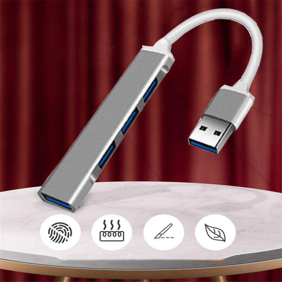 1 Set Anti-scratch High Transmission Rate Gray USB 3.0 Computer Automobile Hub