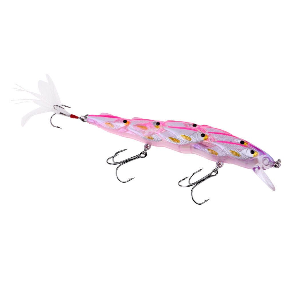 Wobblers Fishing Lure Crankbait Minnow Trolling Bass Pike Many Fish Pink