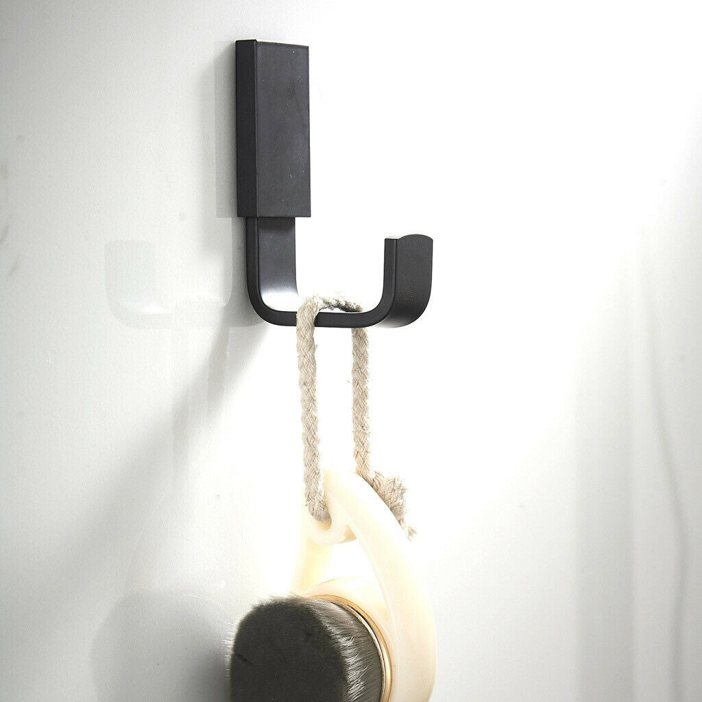 Coat Hook Brass Robe Towel Hooks Contemporary Style Matte Black Finish Wall