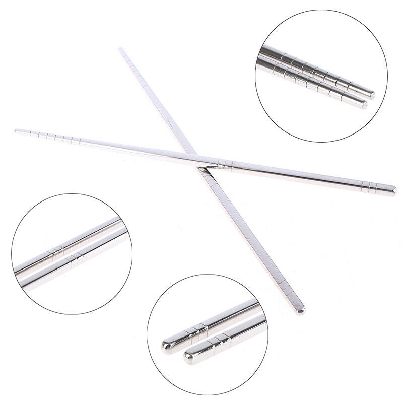 5 Pairs/Set Chinese Metal Chopsticks Non-Slip Stainless Steel Chop Stic.l8