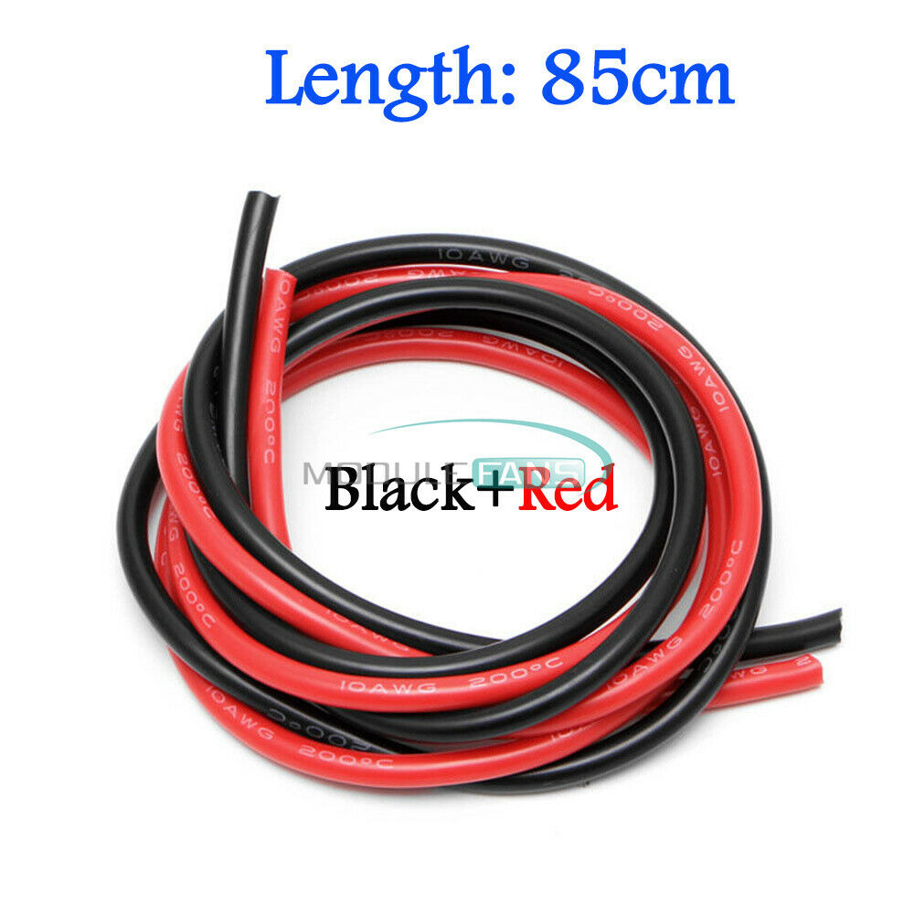 85CM Black + 85CM Red AWG Gauge Wire Flexible Copper Stranded Cables For RC