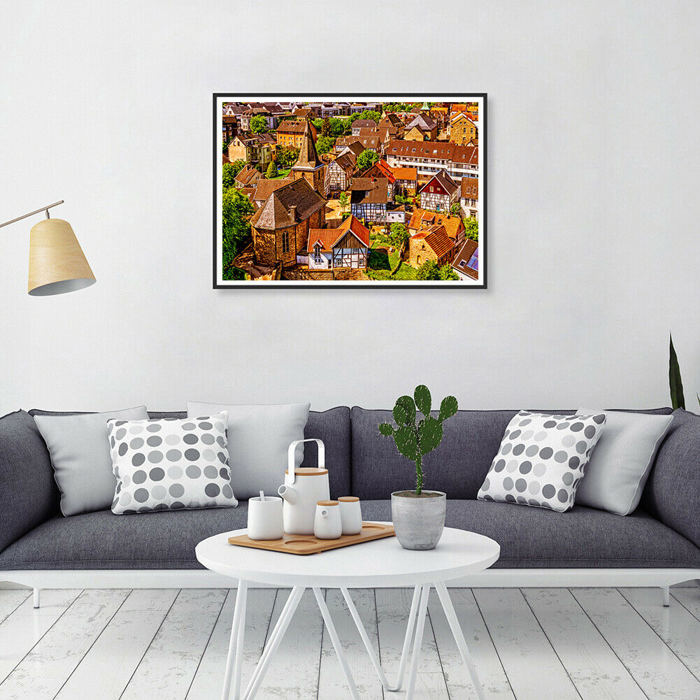 Town Roof Paper Jigsaw Puzzle 1000 Pieces Home Picture Handmade Toys Gift @