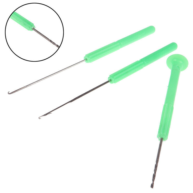 3Pcs/lot Fishing Rigs Needle Kit Bait Needle Set Hook Drill Boilie Stringer BDA