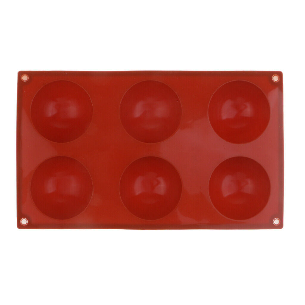 6 Holes Silicone Semicircle Dome Cake Decor Mold Half Sphere Cupcake Mold