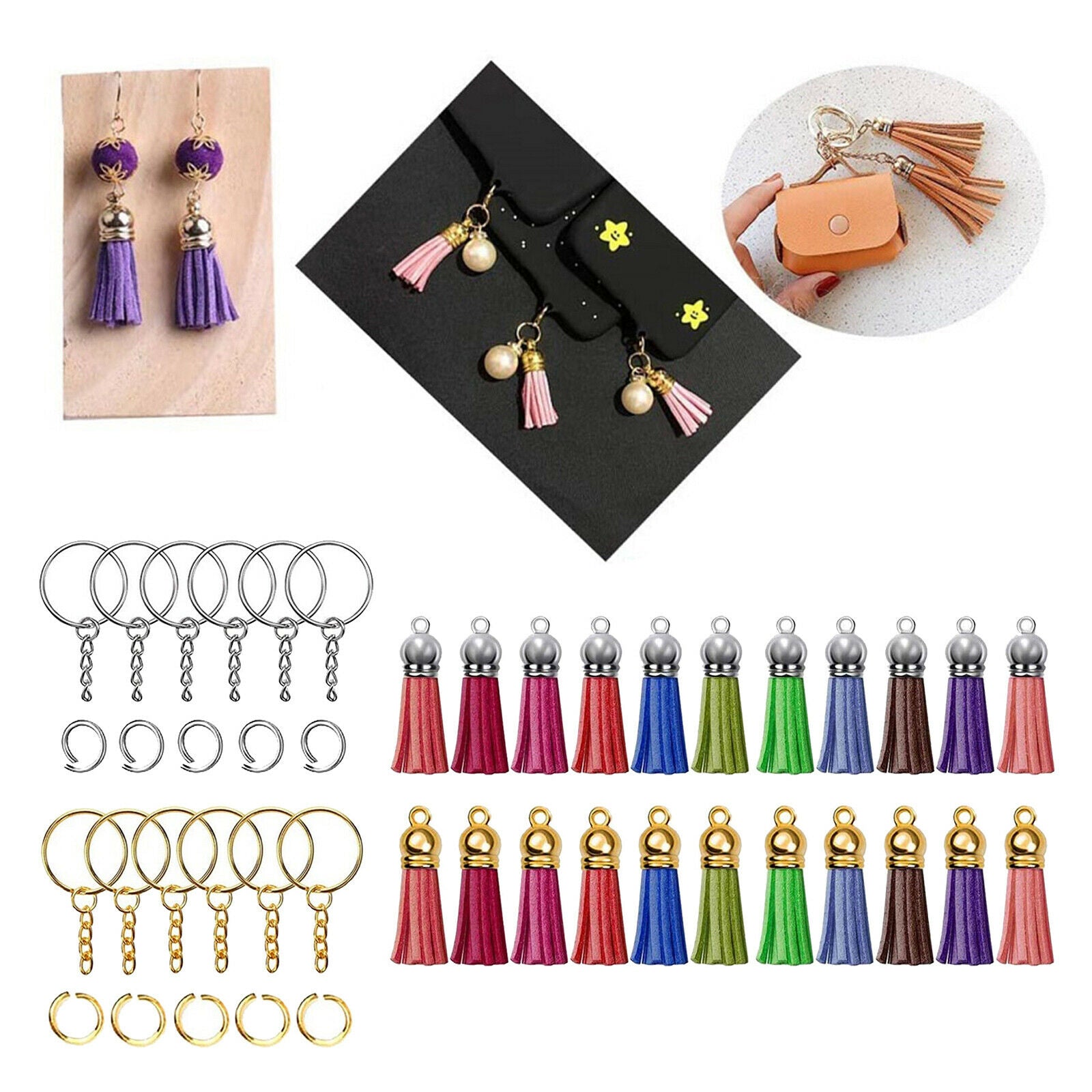 150Pcs 2 Inch Keychain Tassels Pendants Bulk for Handmade Keepsake Making