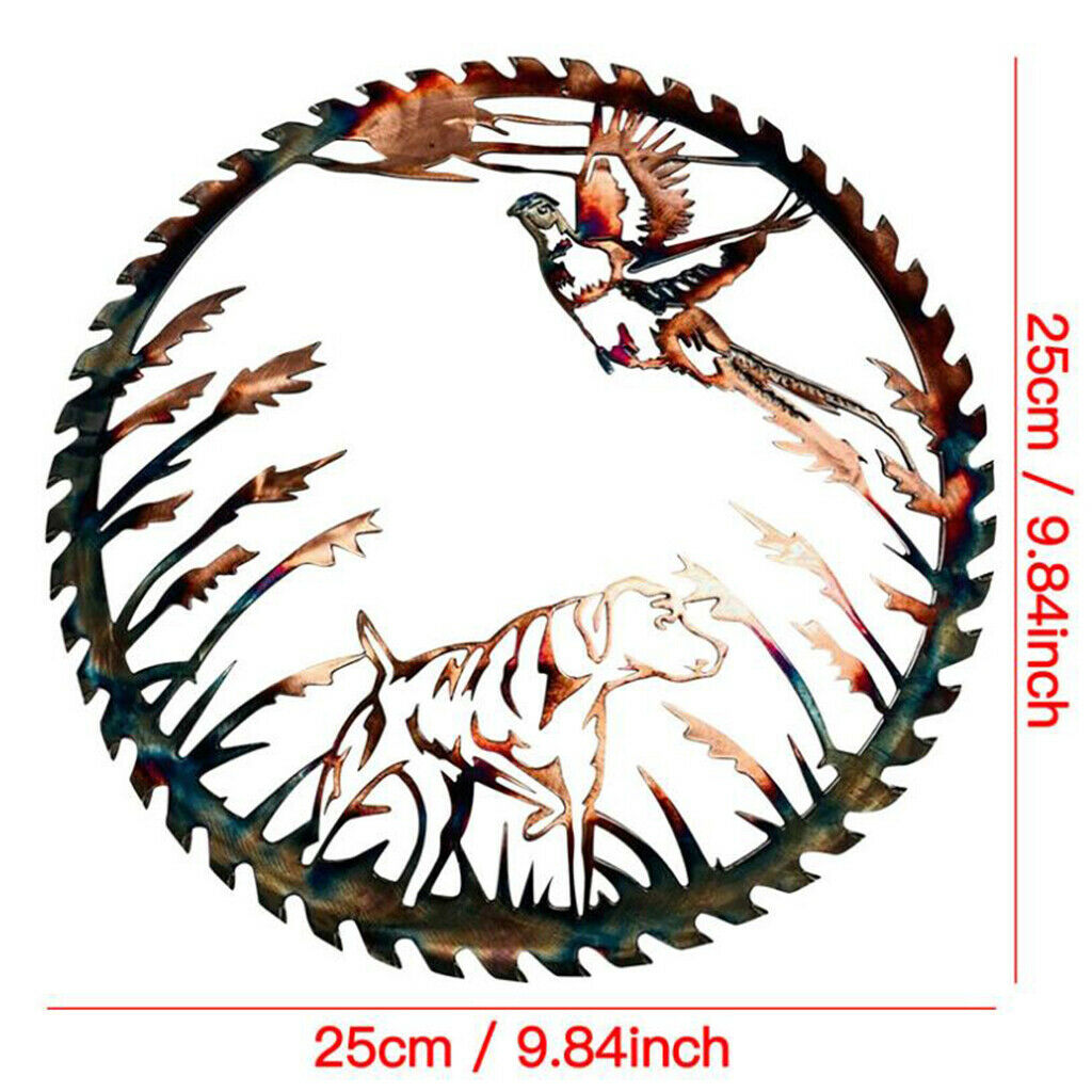 10" Metal Wall Art Sculpture Bird and Dog Ornaments Home Living Room Decor