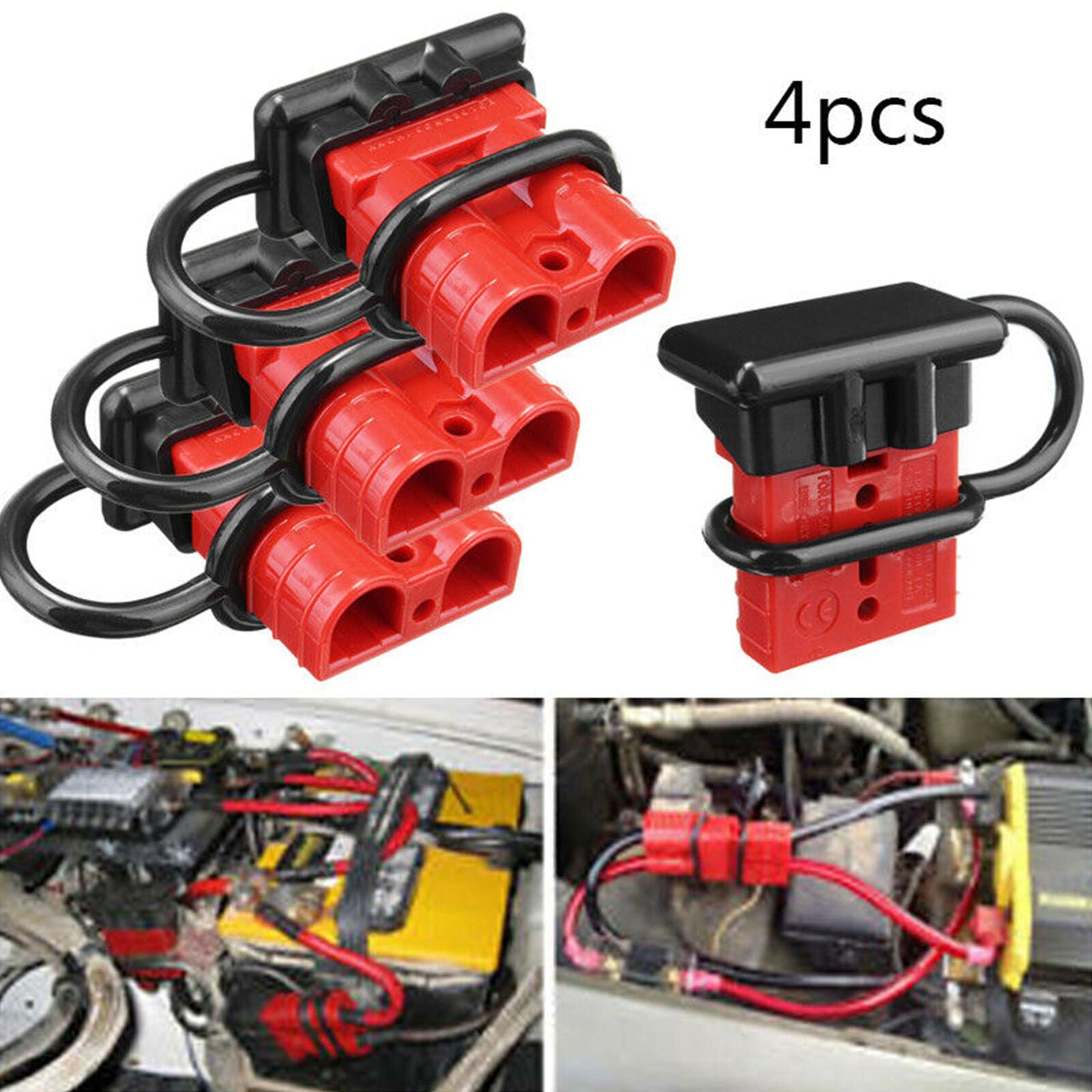 4pcs 50A Car COPPER LUG BATTERY CABLE CONNECTOR Quick Disconnect Winch Plug Set