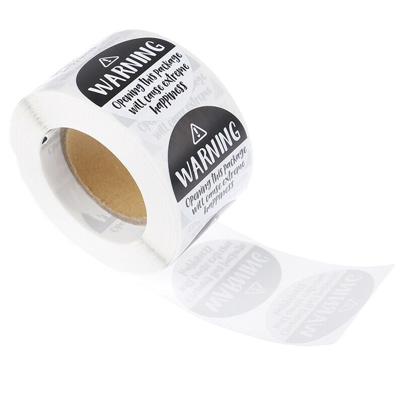 500Pcs Black And White Warning Sricker Labels Extreme Happiness Labels Fo.l8