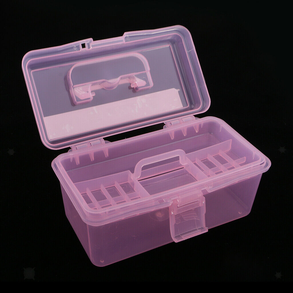 Multi-use Handled Plastic Tool Box Tray Box DIY Hobby Art Craft Storage Case