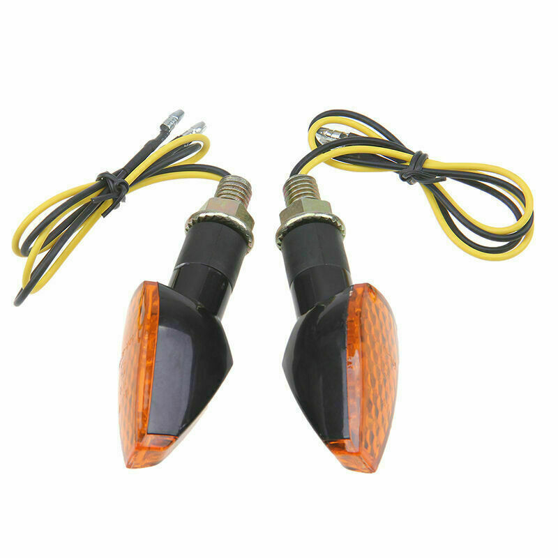 Motorcycle Turn Signal Lights Indicator Blinker Amber Lighting 12V Black