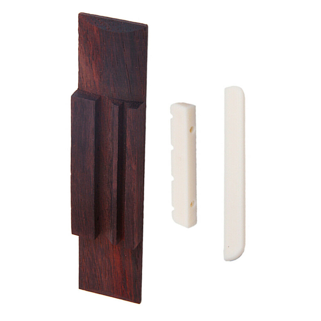 4 Sting Rosewood Bridge & Nut And Saddle Set For Ukulele