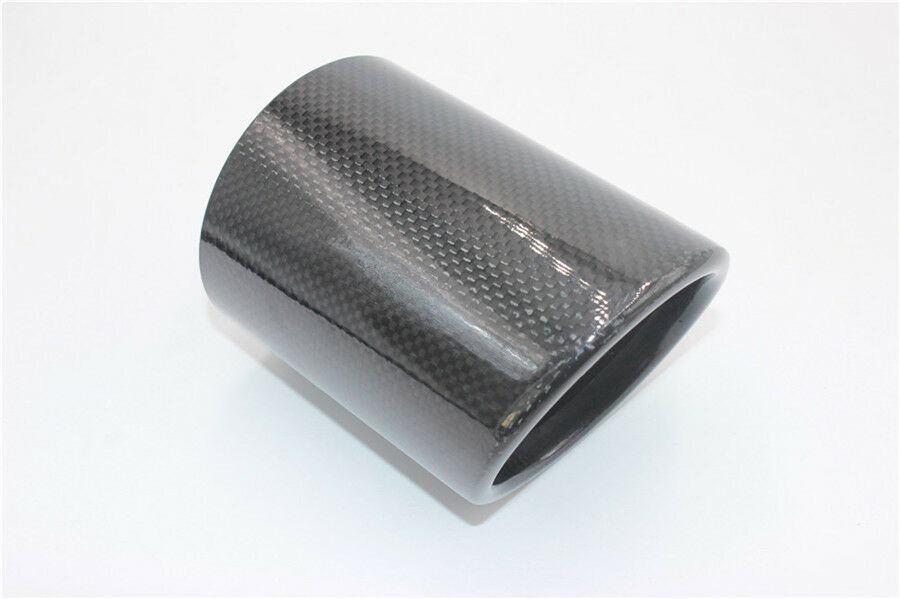 Glossy 101mm Outlet Carbon Fiber Car SUV Exhaust Pipe Cover Muffler Pipe End Tip