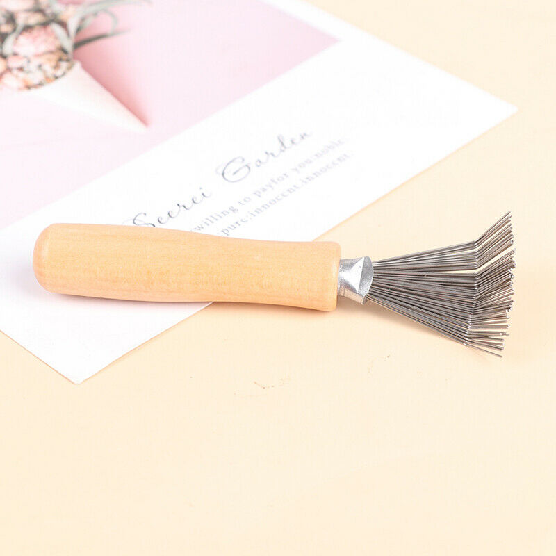 1Pcs Wooden Comb Cleaner Cleaning Hair Brush Comb Cleaner Handle Embeded .l8