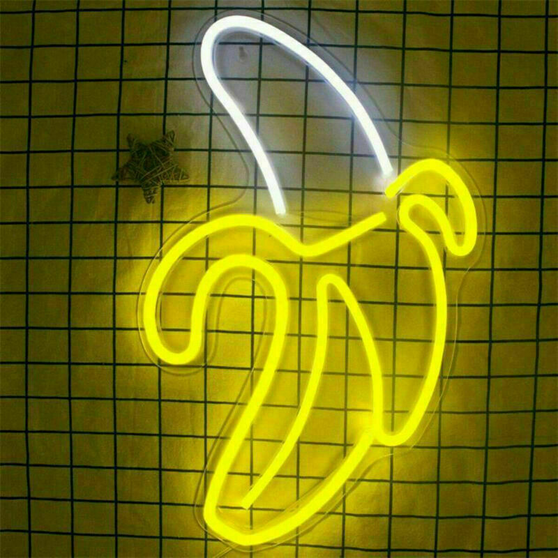 Banana LED Neon Sign Light Decor Bar Pub Bedroom Wall Art Christmas Party