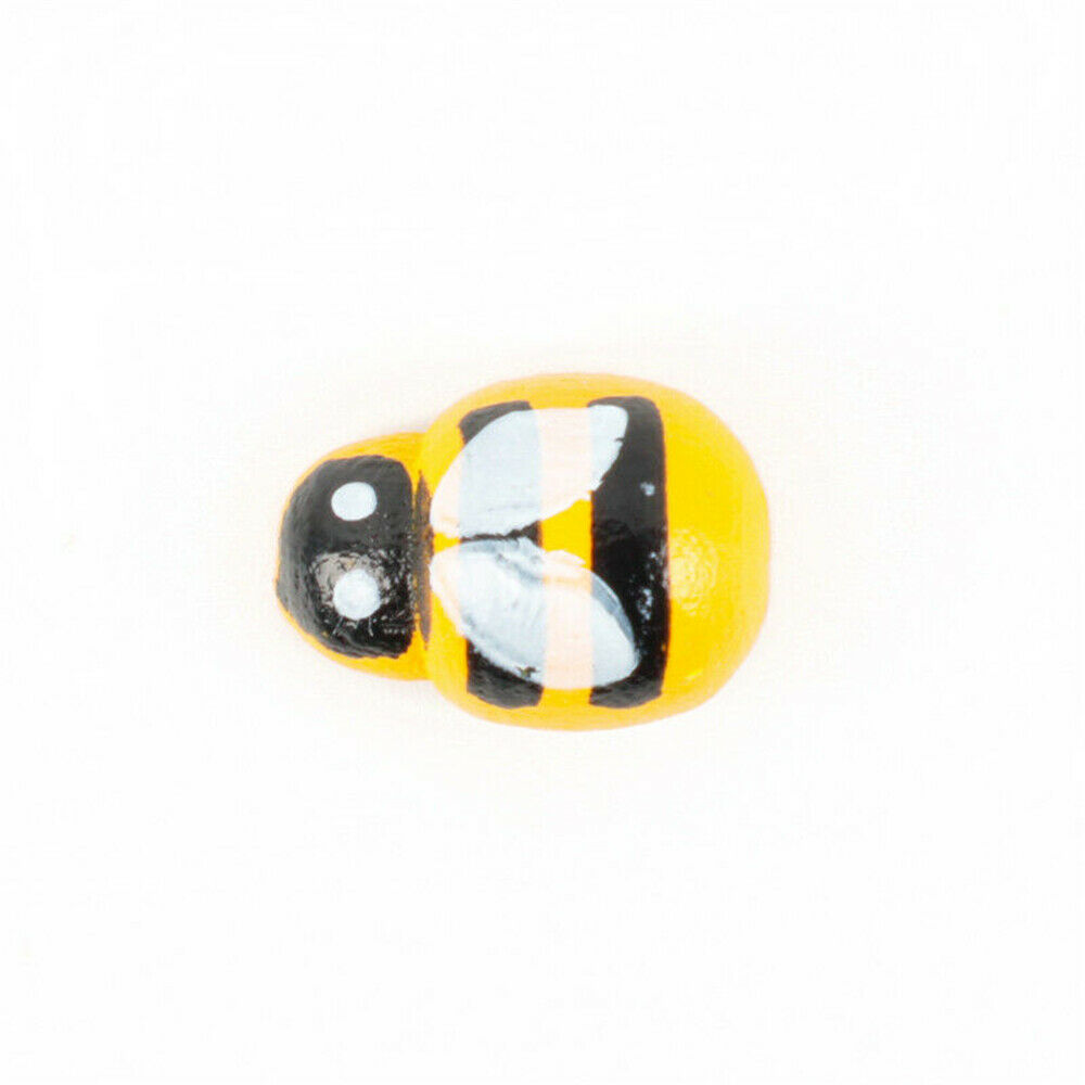 100 Pcs Mini Bees Self Adhesive Fun Wooden Bumble Ladybug Craft Card Toppers DIY