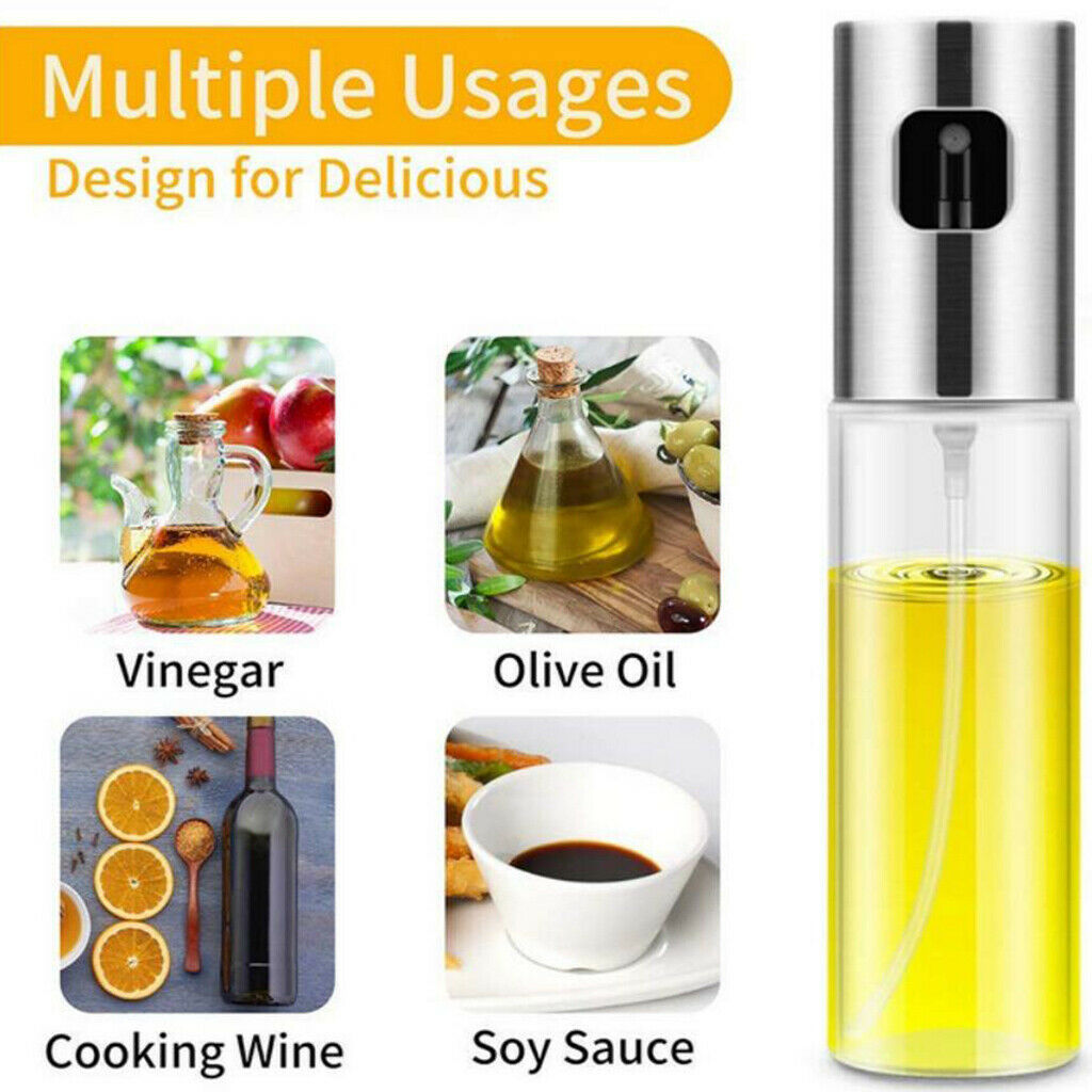 Glass Olive Oil Spray Bottle Oil Sprayer Dispenser Handheld for Grilling