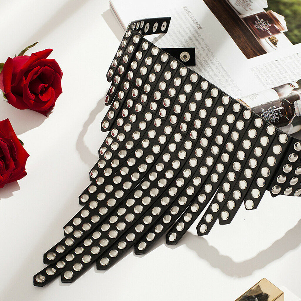 Harajuku Choker Necklace Faux Leather Full Rivets Fashion Clavicle Necklace