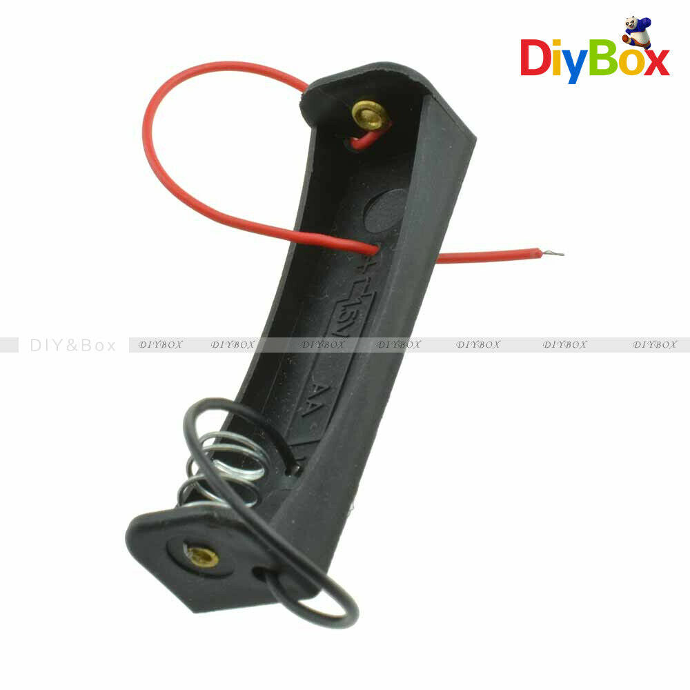 10PCS AA Battery 1.5V Holder Storage Box Case with Wire Lead for DIY Experiment