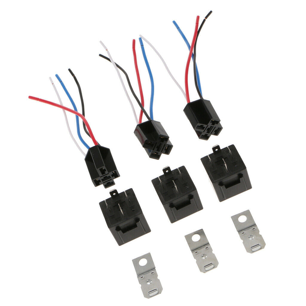 DC 12V Car SPST Automotive Relay 4 Pin 4 Wires with Harness Socket 40 Amp