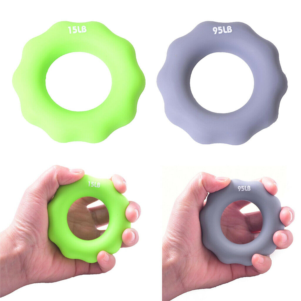 2 Pieces Silicone Hand Grip Strengthener Finger Resistance Bands For Forearm