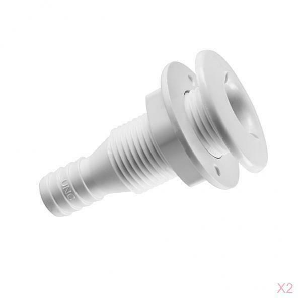 2pieces 5/8 inch White Nylon Thru-Hull Bilge Pump and Aerator Hose for Boats