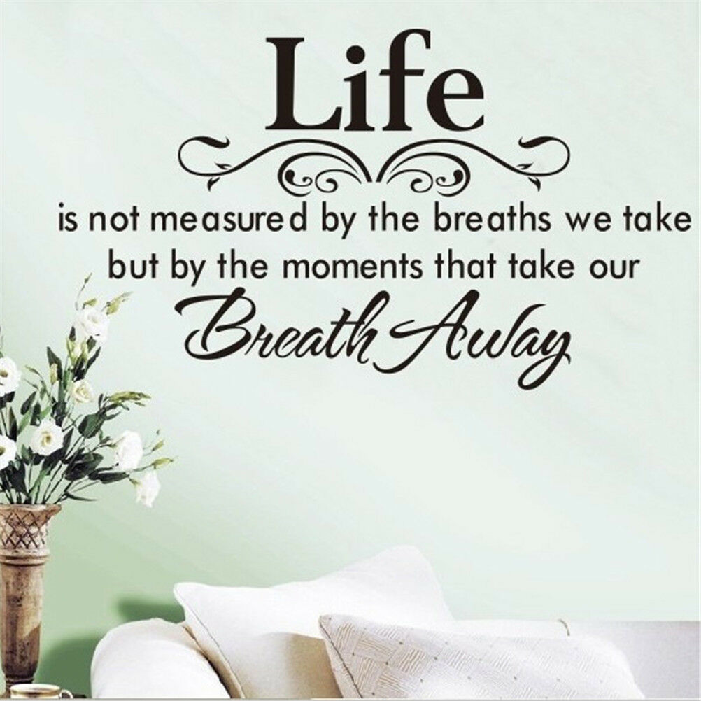 Breath Away Saying Wall Stickers For Living Room Bedroom Decoration  Lt