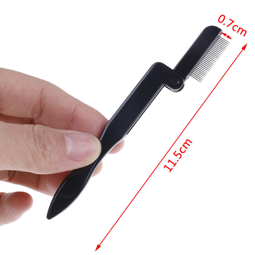 Foldable eyelash comb metal eyebrow brush tool mascara separator lash cur.l8