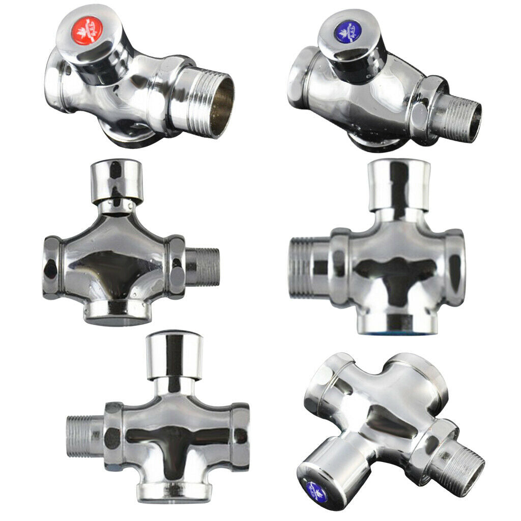 Toilet Push Flush Valve Surface Mounted Flusher Alloy 0.75 Inch Standard