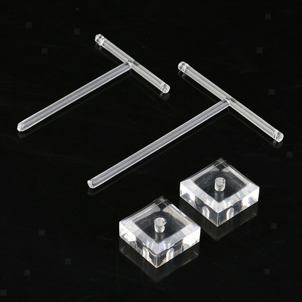 6Pcs Acrylic Earring Necklace Jewelry Display Rack T Bar Stand Holder Organizer
