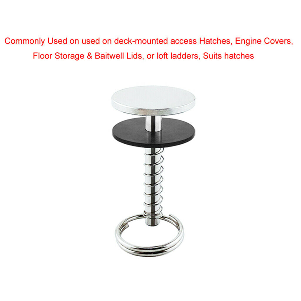 Boat 316 Stainless Steel Ring Hatch Cover Pull Pin Lifter & Rubber Gasket