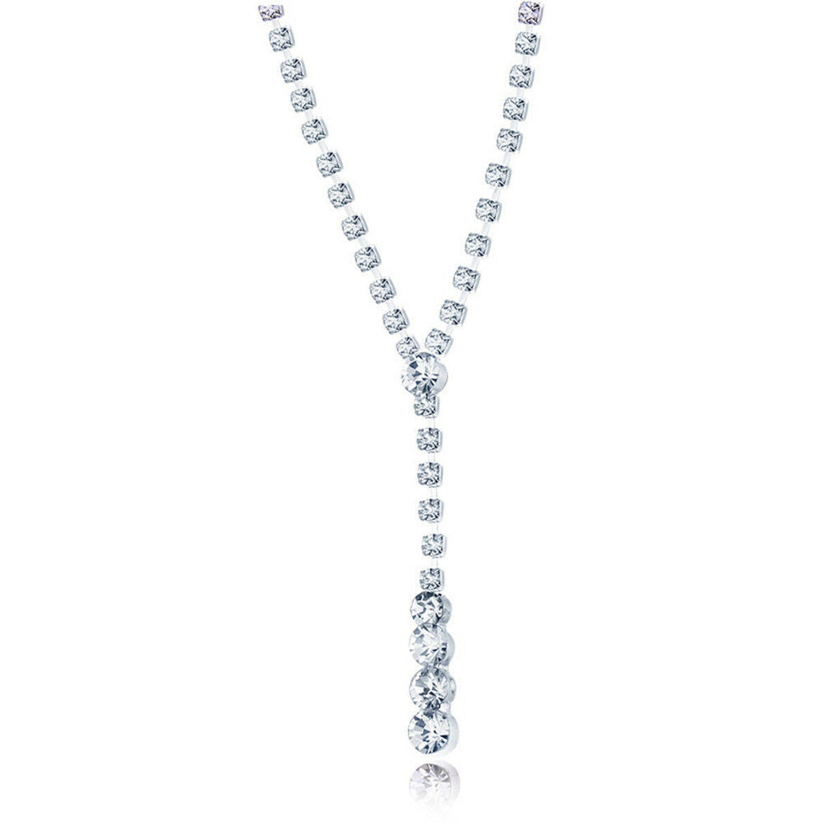 Stylish Wedding Bridal Rhinestone Crystal Necklace Drop Earrings New Jewelry Set