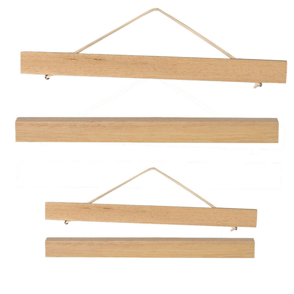 2Pcs Magnet Wooden Picture Frame DIY Photo Poster Painting Hanger Ramin Wood