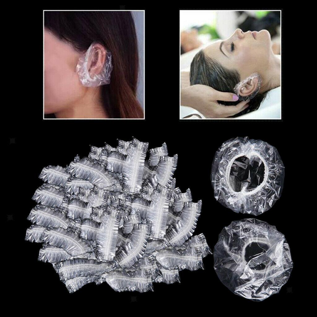 50Pcs Waterproof Disposable Hair Cut Gowns Hair Cut Capes + 100x Ear Covers