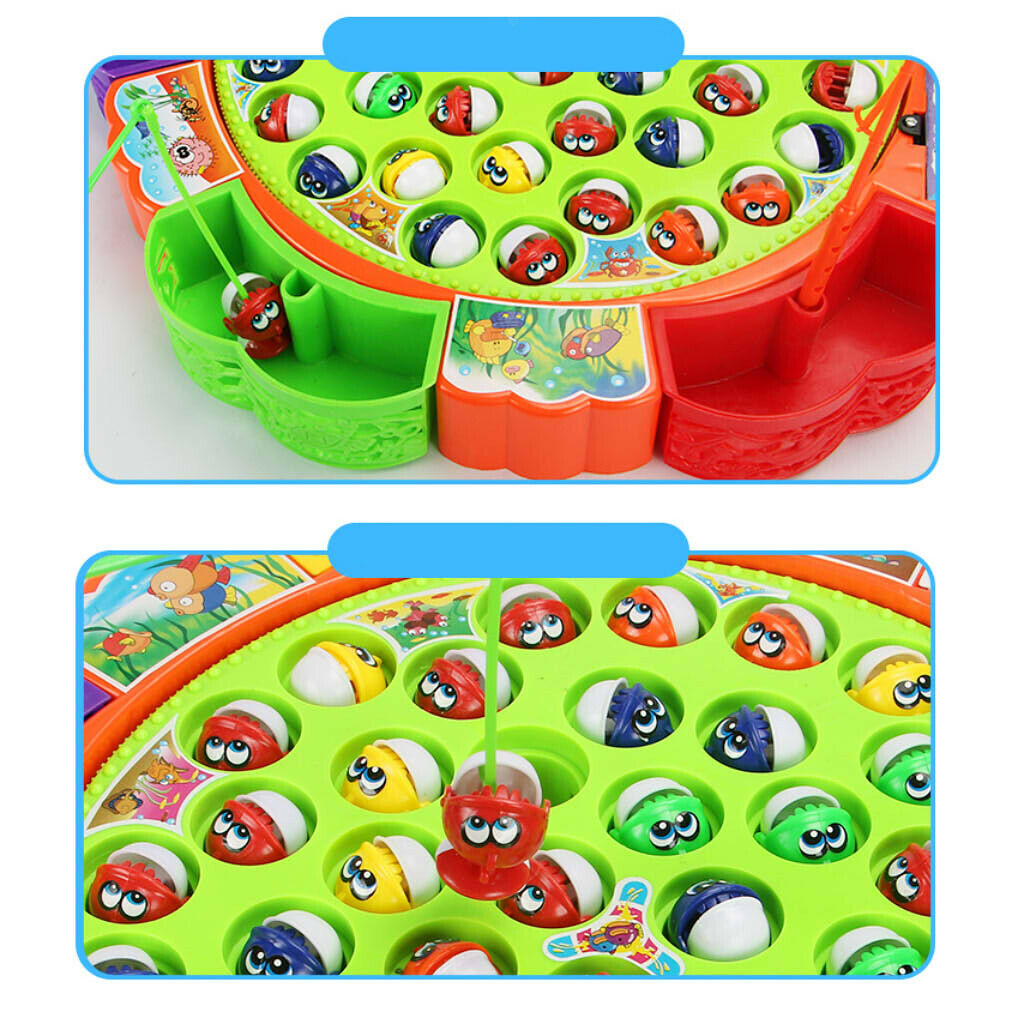 Fun Fishing Game Musical Rotating Fishing Board Games Pretend Play Playset