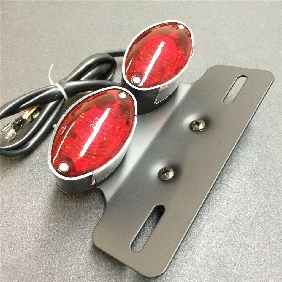 M.Tail Brake License Plate light Chromed Red See description for detail