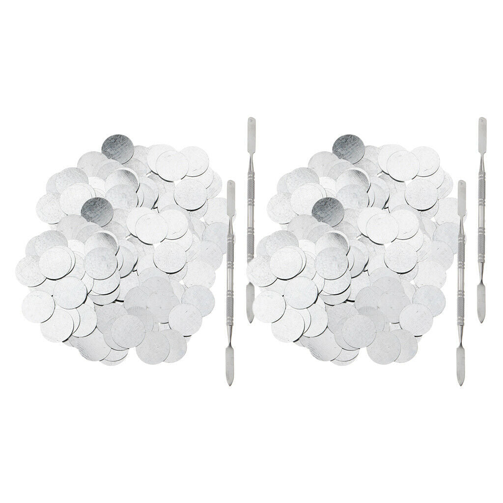 400x Empty Makeup Pans Stickers 4x Depotting Spatula for Eyeshadow Blush