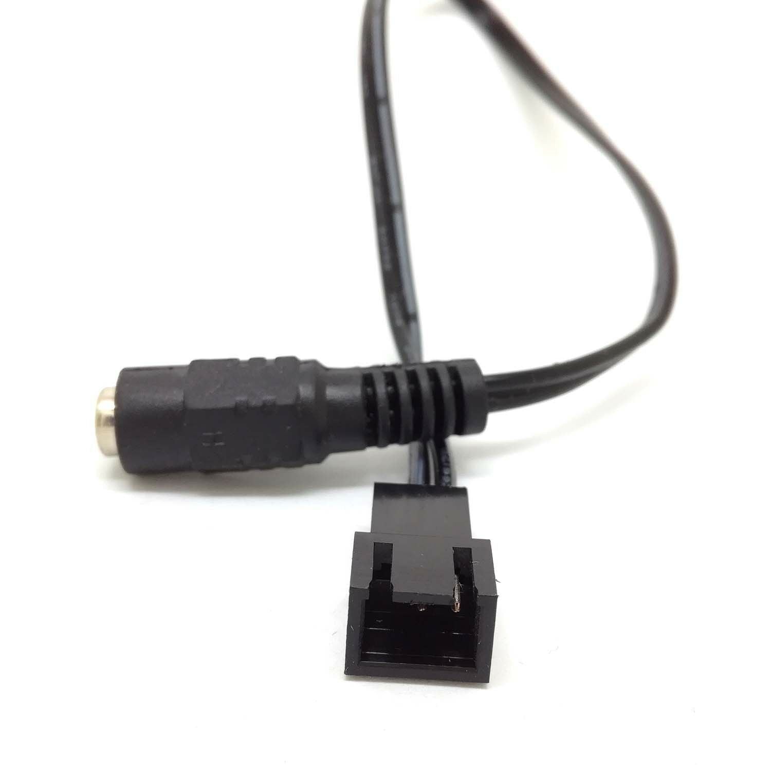 PC 3pin/2pin fans male to 5.5x2.1mm female DC Power cable 12v 9v 5v fan Route GM