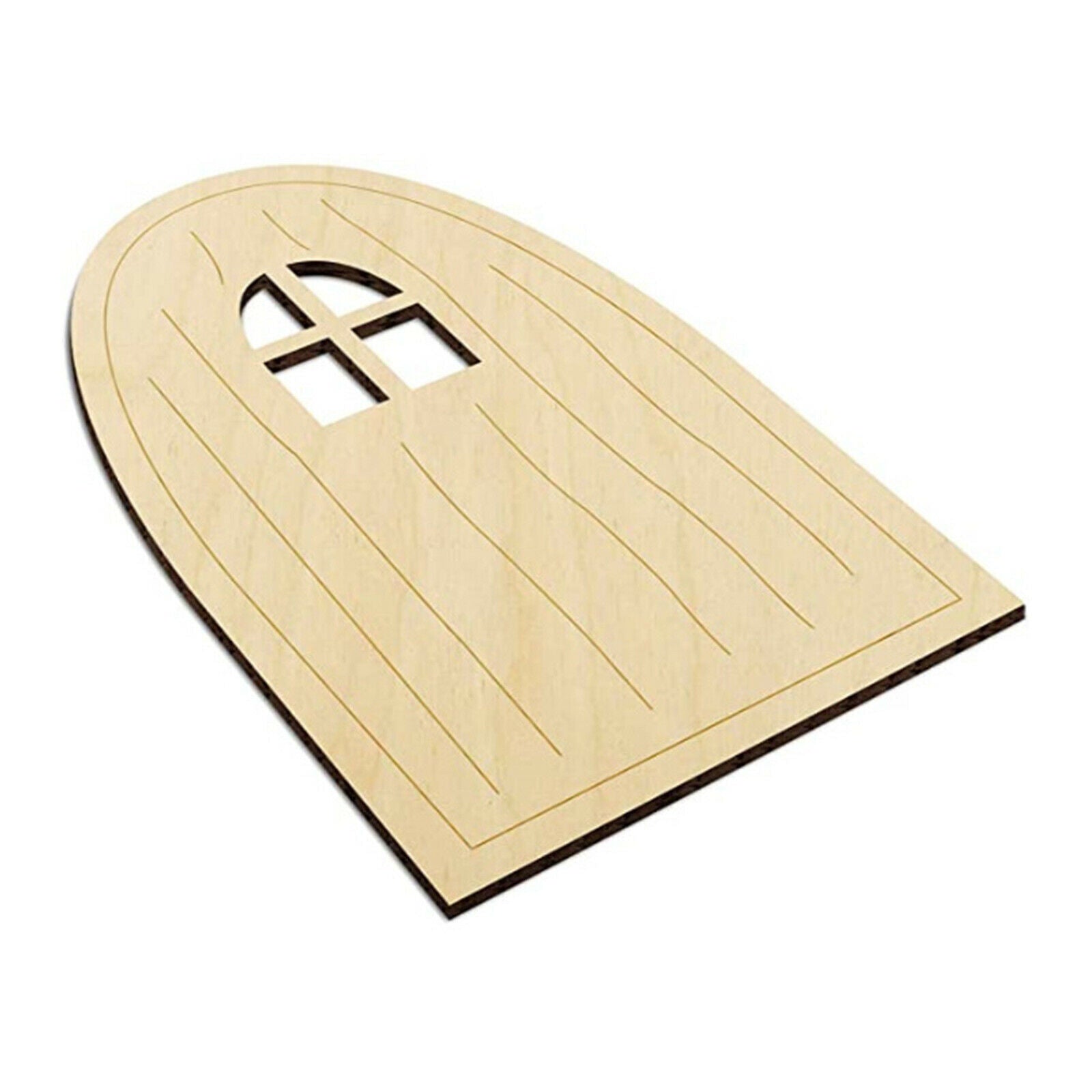 6pcs Wooden Fairy Garden Doors Craft Home Trees Ornament 3.9x2.5 inches
