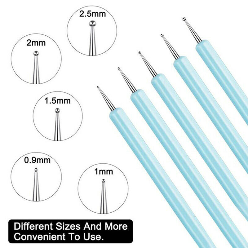 9Pcs Double Head Modelling Ball Sticks Clay Shaping Silicone Pen Nail Art TooI7
