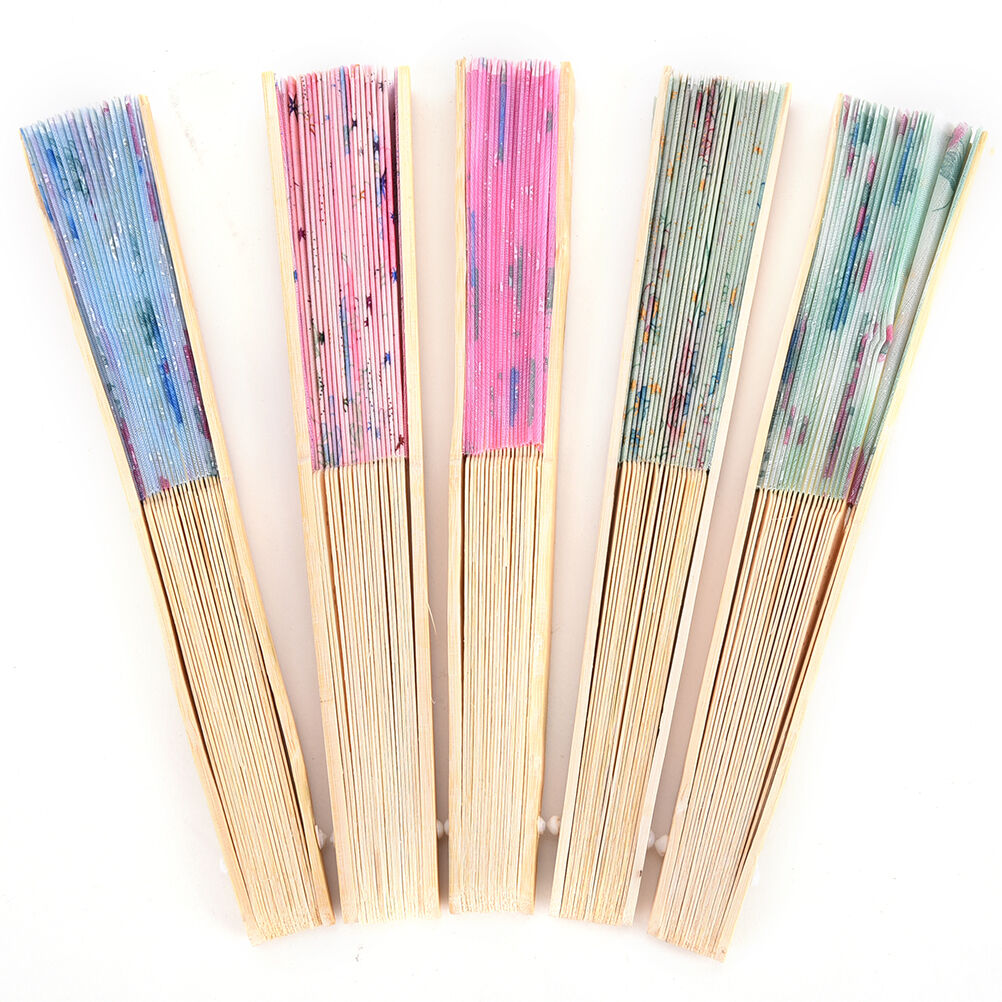 Chinese Folding Silk Pocket Flower Hand Fan Wedding Dance Party Color Ran.l8