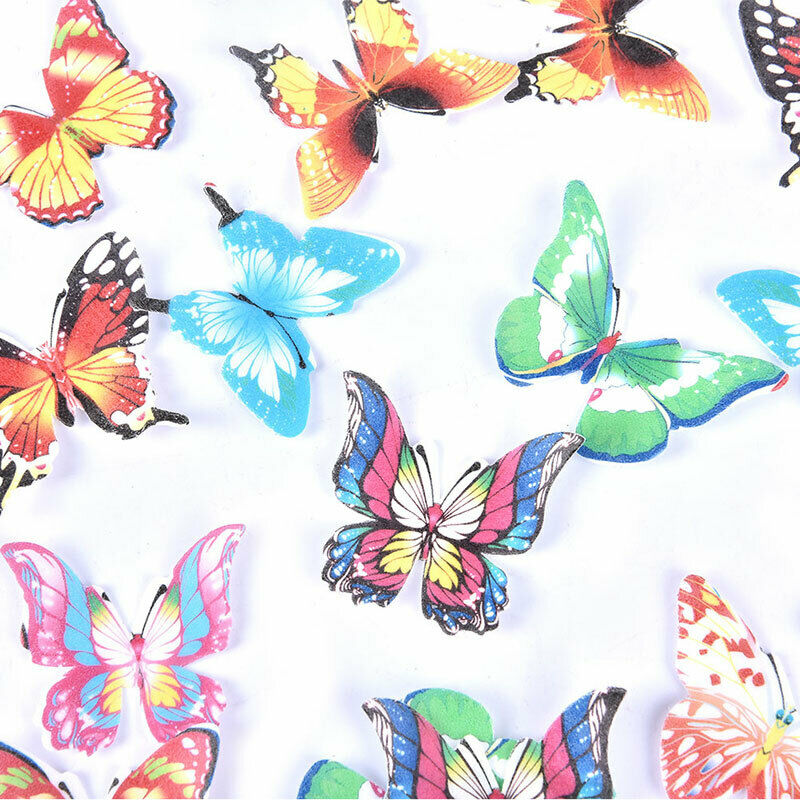 96pcs Mixed Butterfly flowers Edible Glutinous Wafer Rice Paper Cake Decorat Qx