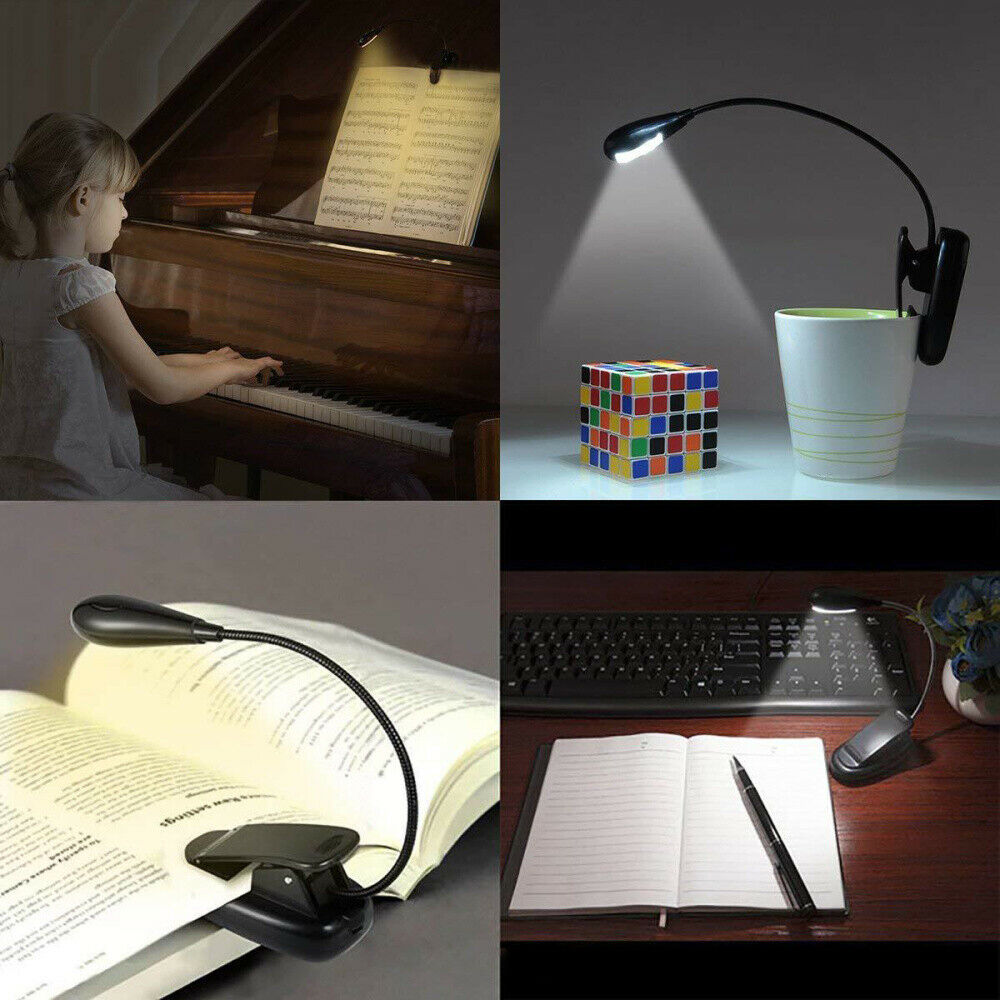 Rechargeable 7 Leds Book Light, Easy Clip on Book Lamp for Reading in